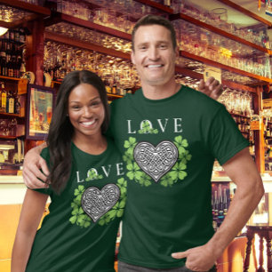 Irische LIEBE Shamrock & keltischer Knoten T-Shirt