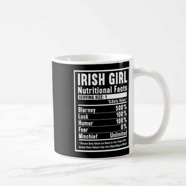 Irische Mädchen Nährwertinformationen  Kaffeetasse (Rechts)