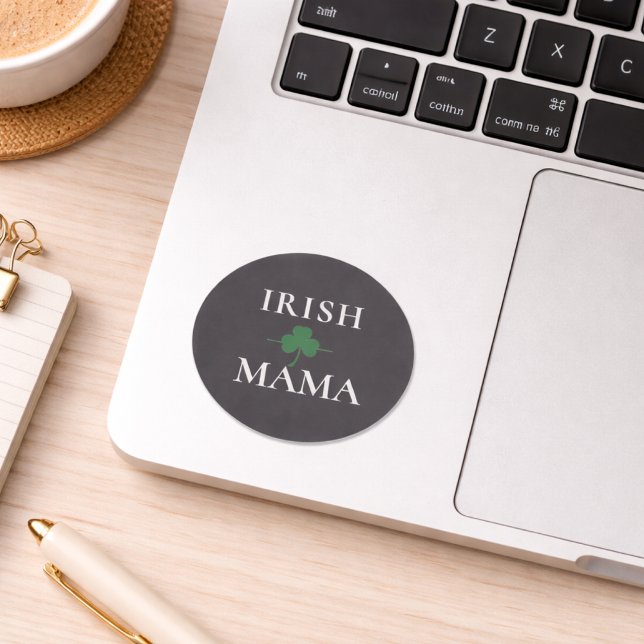 Irische Mama Shamrock  Runder Aufkleber (Von Creator hochgeladen)