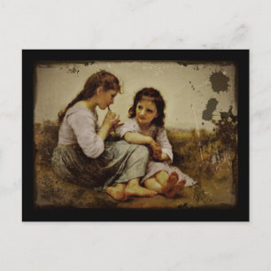 Irische Penny Whistle Mädchen Postkarte