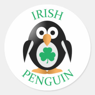 Irische Pinguine Runder Aufkleber