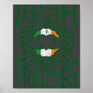Irische Prinzessin Celtic Knot Claddagh Ring Gesch Poster