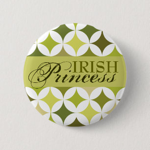 Irische Prinzessin Green Diamonds u. Kreise Button