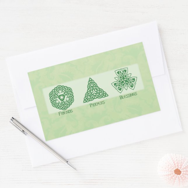 Irische religiöse Freunde Gebete und Segnungen Rechteckiger Aufkleber (Umschlag)