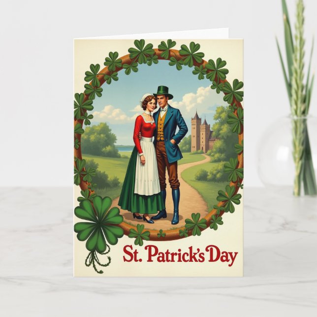 Irische Romantik St. Patricks Tag Karte (Vorderseite)