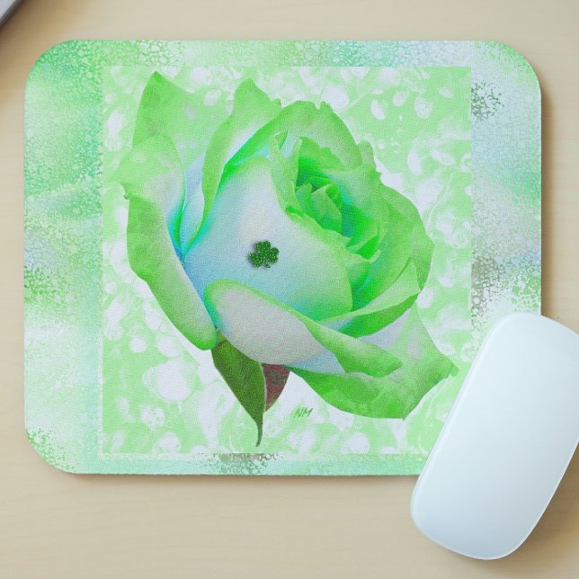 Irische Rose und Kleeblatt! Mousepad (Von Creator hochgeladen)
