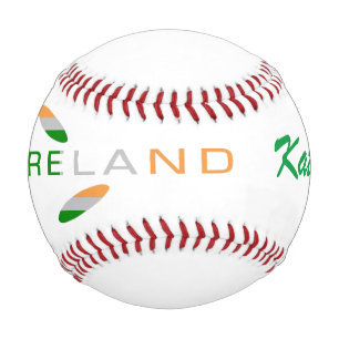 Irische Rosenflagge mit personalisiertem Namen Baseball
