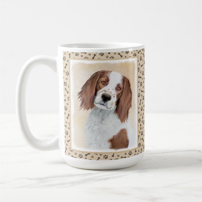 Irische Rot- und Weiß-Farbgebung - Originale Kunst Kaffeetasse (Links)