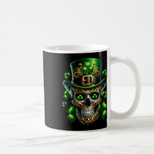 Irische Schädel-Shamrock-Leprechaun-Irland-St. Pat Kaffeetasse