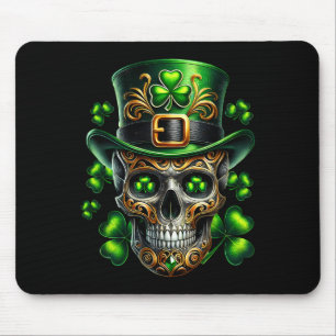 Irische Schädel-Shamrock-Leprechaun-Irland-St. Pat Mousepad