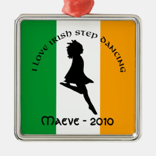 Irische Schritt-Tanzen-Verzierung Silbernes Ornament