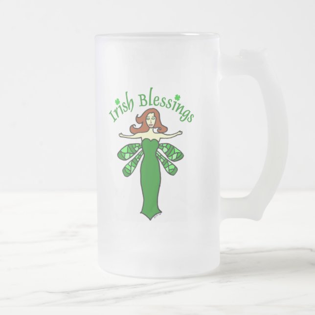 Irische Segen-Fee-Tasse Mattglas Bierglas (Rechts)