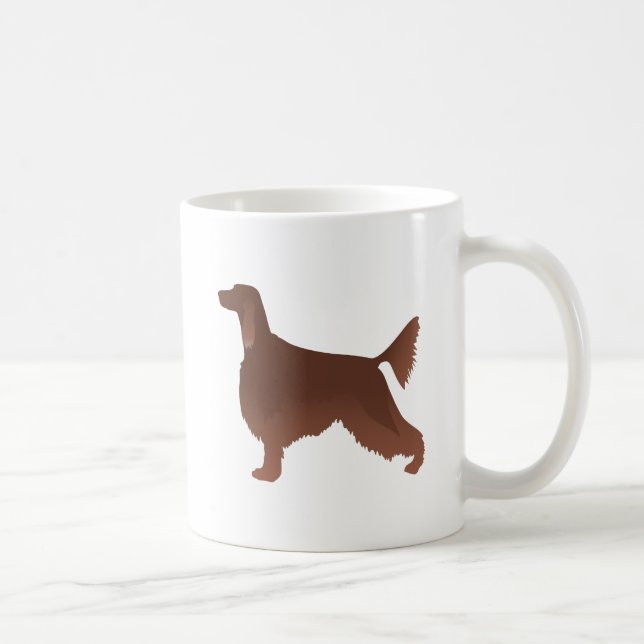 Irische Setter Basic Breed Illustration Silhouette Kaffeetasse (Rechts)