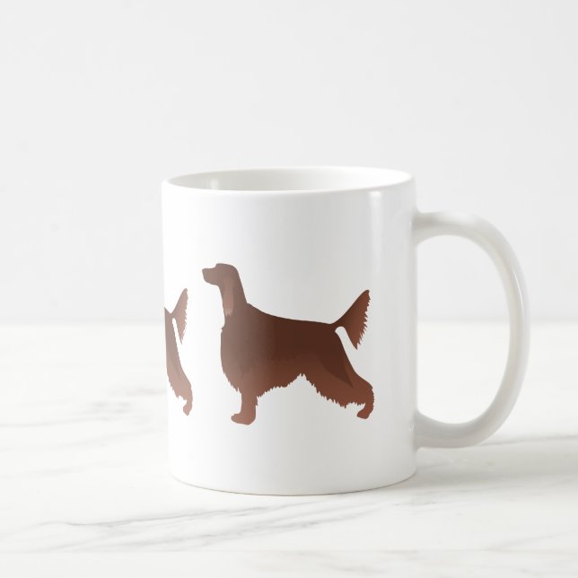 Irische Setter Basic Breed Illustration Silhouette Tasse (Rechts)