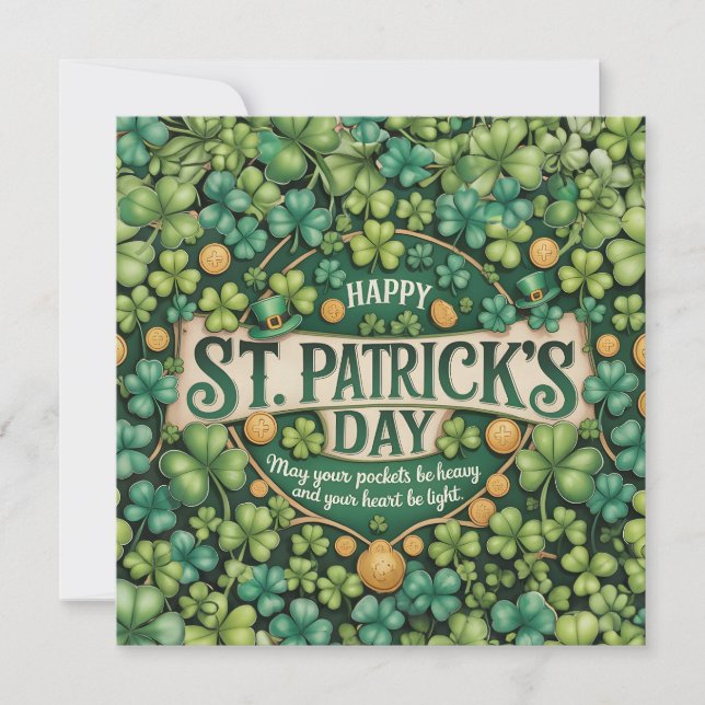 Irische Shamrock-Feier-Design Mitteilungskarte (Vorderseite)