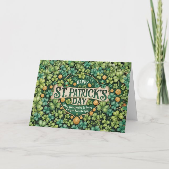 Irische Shamrock-Feierdesign Dankeskarte (Vorderseite)