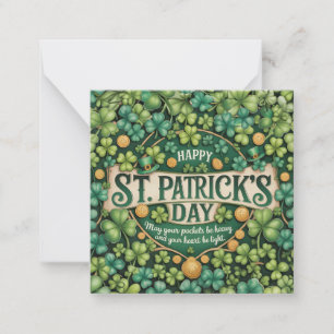 Irische Shamrock-Feierdesign Mitteilungskarte