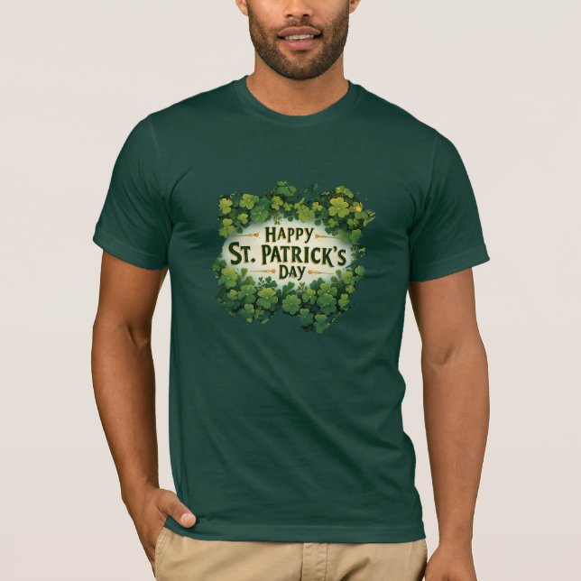 Irische Shamrock-Feierdesign T-Shirt (Vorderseite)