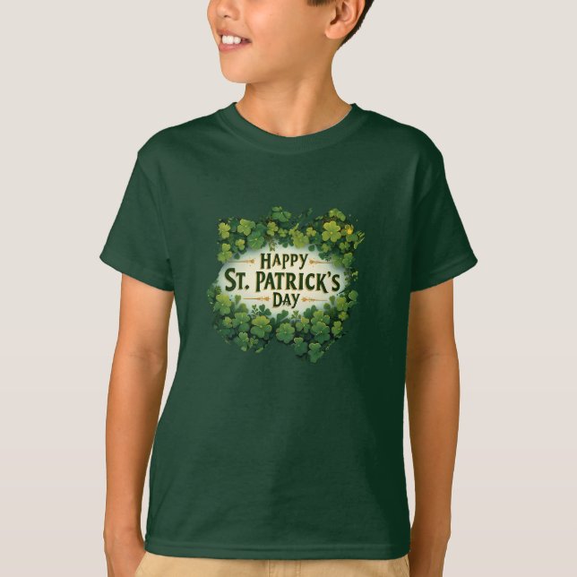 Irische Shamrock-Feierdesign T-Shirt (Vorderseite)