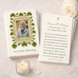 Irische Shamrock-Gold-Trauer-Gedenkkarte