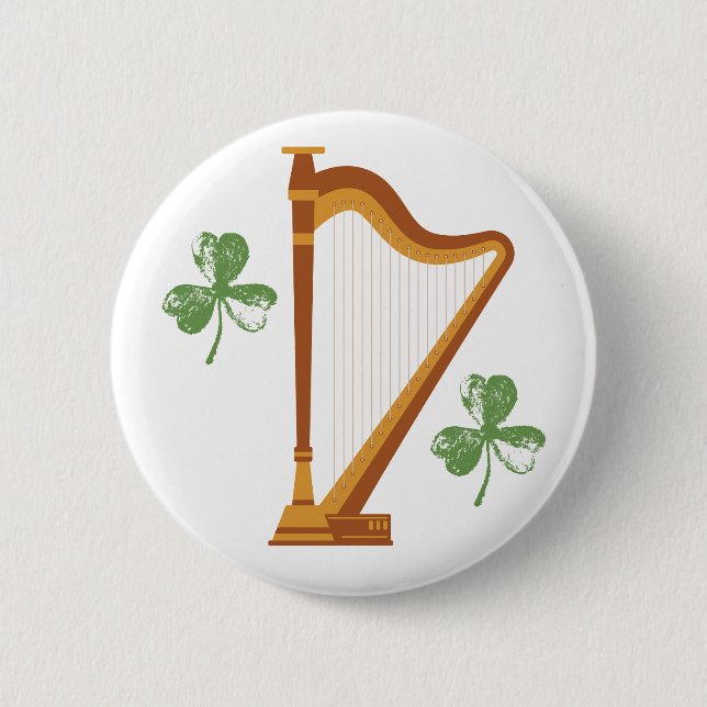 Irische Shamrock-Harp-Taste Button (Vorderseite)