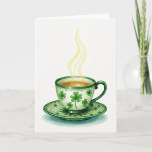 Irische Shamrock-Teetassenkarte Karte