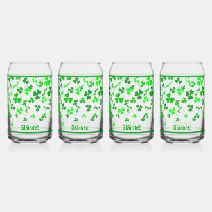 Irische Sláinte Lucky Shamrocks Design Personalisi Dosenglas