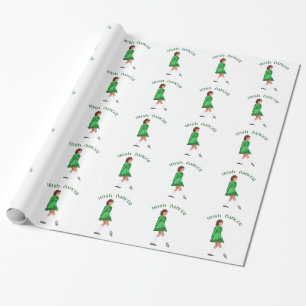Irische Soft-Shoe-Tänzerin in Grün Geschenkpapier