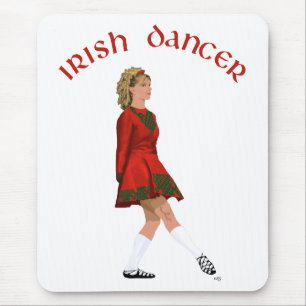 Irische Soft-Shoe-Tänzerin in Rot Mousepad