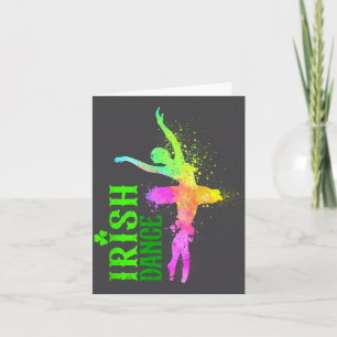 Irische Tanzfarben Frohen St. Patrick's Day Tänzer Karte