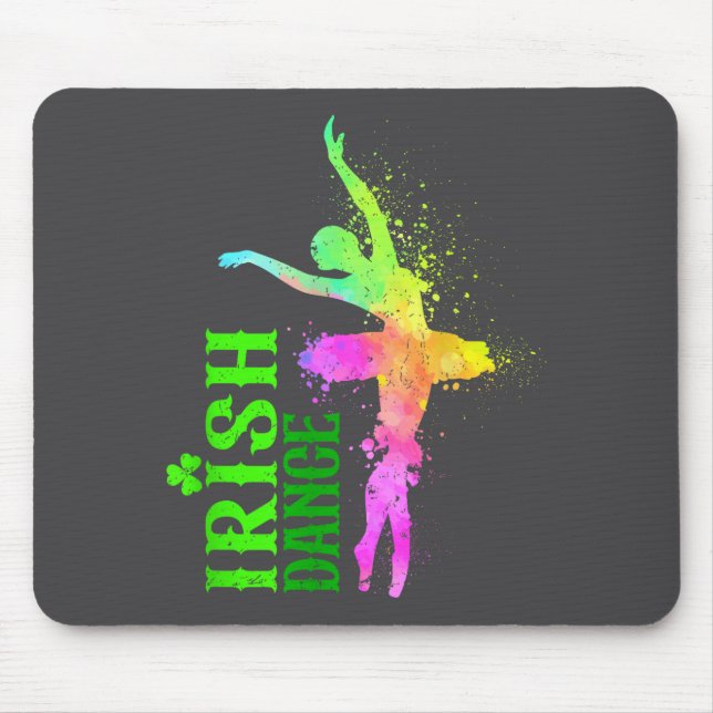Irische Tanzfarben Frohen St. Patrick's Day Tänzer Mousepad (Vorne)