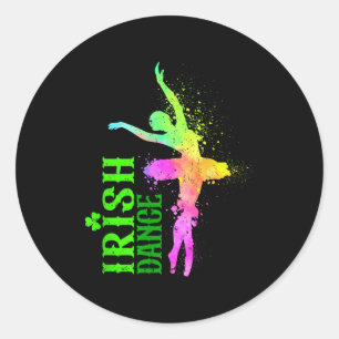 Irische Tanzfarben Frohen St. Patrick's Day Tänzer Runder Aufkleber