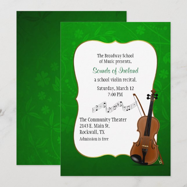 Irische themenorientierte einladung (Vorne/Hinten)