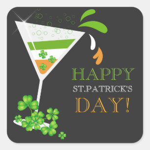 Irische trinkende quadratischer aufkleber