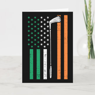 Irische US-Flagge Golf Vintage St. Patrick Golfen  Karte