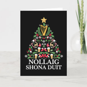 Irische Weihnachtsbaum Nollaig Shona Duit Festlich Karte