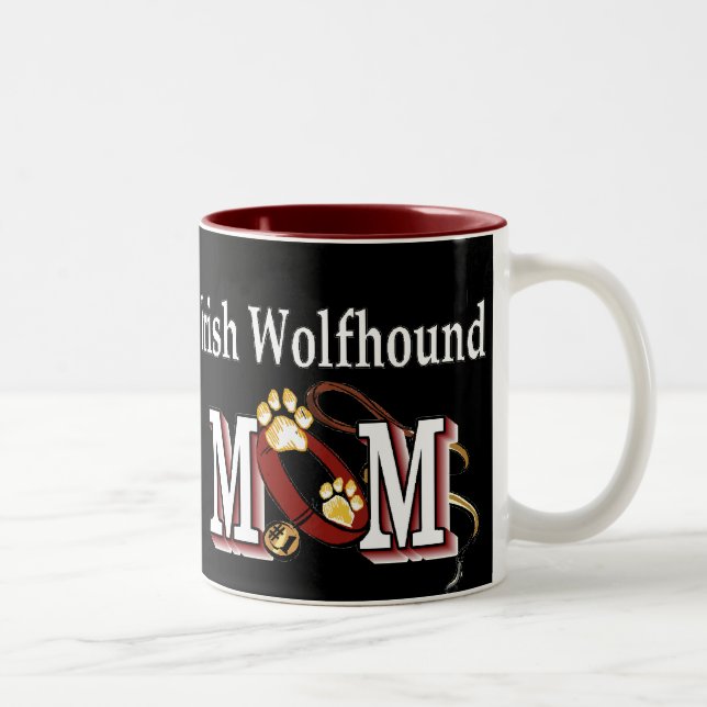 irische Wolfhund-Mama-Geschenke Zweifarbige Tasse (Rechts)