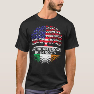 Irische Wurzeln Irland Flagge Amerikanisch Gewachs T-Shirt
