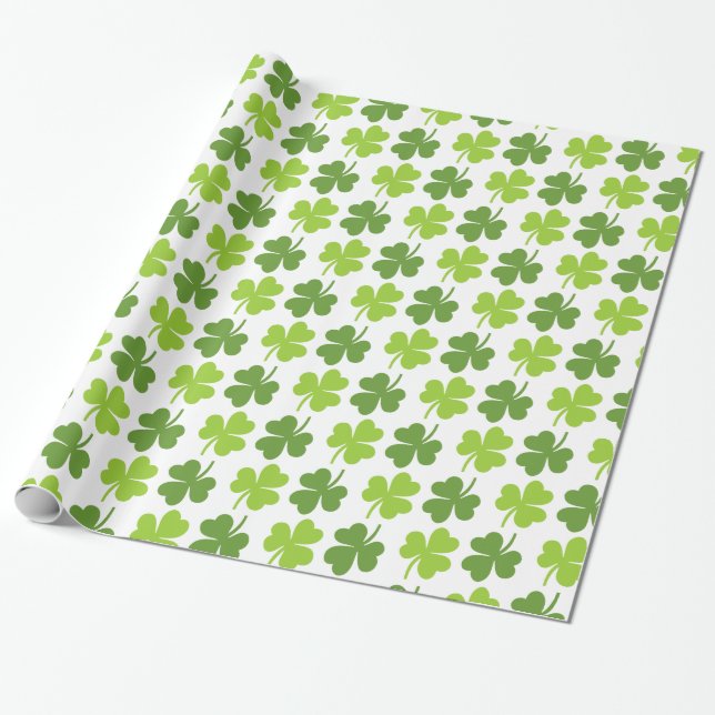 Irischen Kleeblatt-St Patrick Tag Geschenkpapier (Ungerollt)