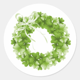 Irischen Kleeblatt Wreath St Patrick Runder Aufkleber