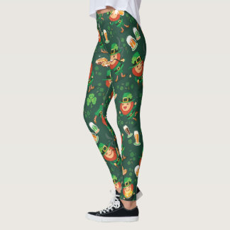 Irischen Kobold-Bier-Muster-St Patrick Tag Leggings