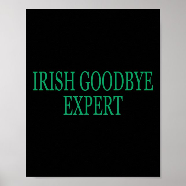 Irischer Abschied Experte Lustiger St Patricks Day Poster (Vorne)