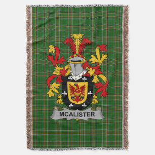 Irischer Alister oder McAlister Wappen Familienwap Decke