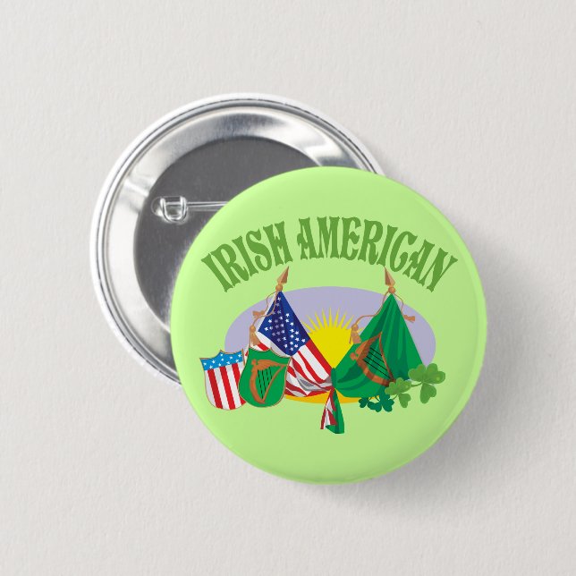 Irischer Amerikaner Button (Vorne & Hinten)