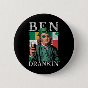 Irischer Ben trank Bier - St. Patricks Männer und  Button
