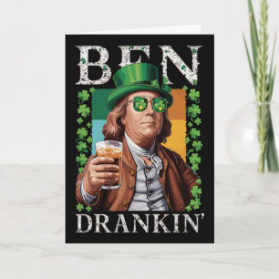 Irischer Ben trank Bier - St. Patricks Männer und Karte