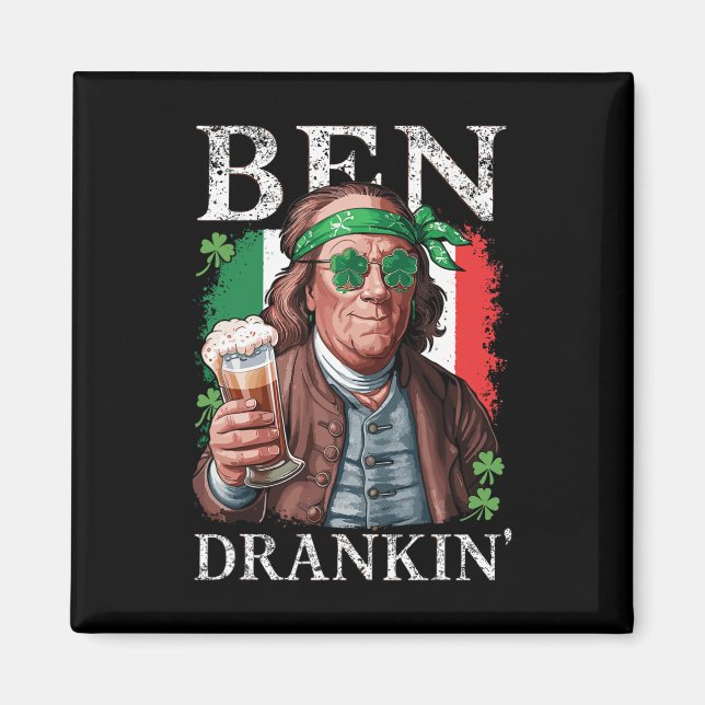 Irischer Ben trank Bier - St. Pattys Männer und Fr Magnet (Vorne)