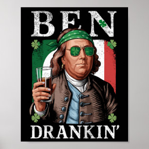 Irischer Ben trank Bier - St Pattys Männer und Fra Poster