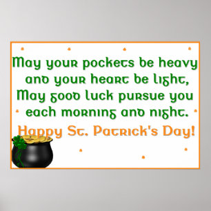 Irischer Druck des Sprichwort-6 Poster