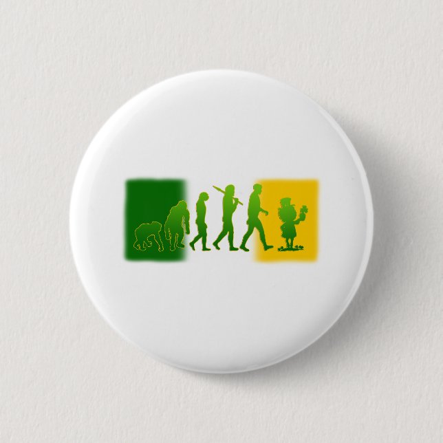 Irischer Flagge Kobold-Evolutionsgang Button (Vorderseite)
